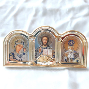 Icoana triptic litografie in rama de plastic 5.5cm 4055