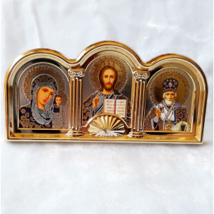Icoana triptic litografie in rama de plastic 5.5cm 4055