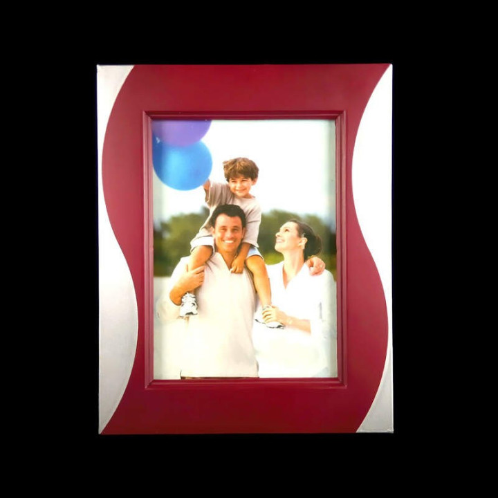 Obiecte bisericesti | Rama foto din plastic maro si argintiu | 3521