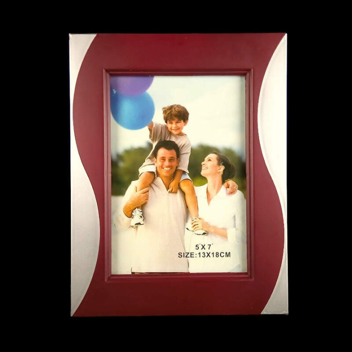 Obiecte bisericesti | Rama foto din plastic maro si argintiu | 3521