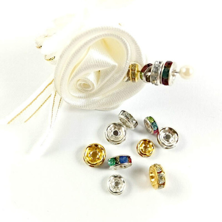 Obiecte bisericesti bile | Margele distantiere de trecere 7mm | 6035