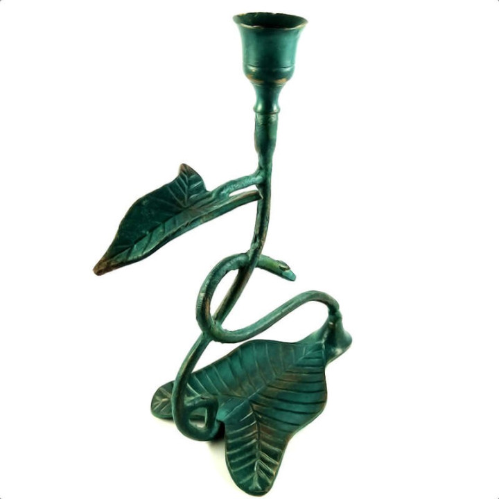 Obiecte bisericesti | Sfesnic pentru 1 lumanare din metal 20cm  | 5402