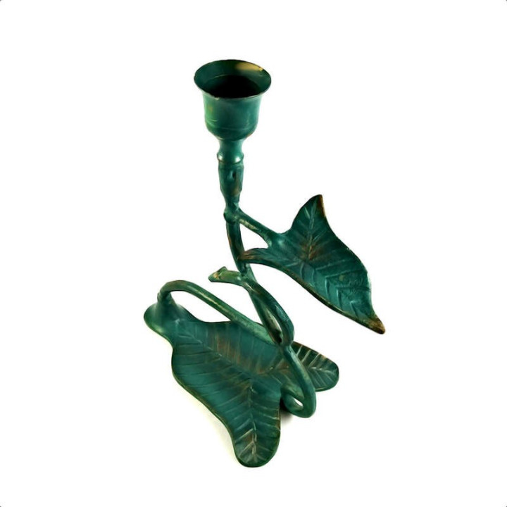 Obiecte bisericesti | Sfesnic pentru 1 lumanare din metal 20cm  | 5402