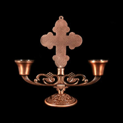 Obiecte bisericesti | Sfesnic pentru 2 lumanari din metal 13cm  | 5410