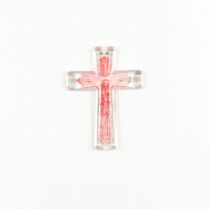 Obiecte bisericesti | Medalion cruce de plastic transparent 53mm | 2000