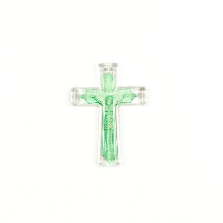 Obiecte bisericesti | Medalion cruce de plastic transparent 53mm | 2000
