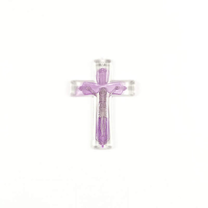 Obiecte bisericesti | Medalion cruce de plastic transparent 53mm | 2000