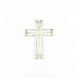 Obiecte bisericesti | Medalion cruce de plastic transparent 53mm | 2000