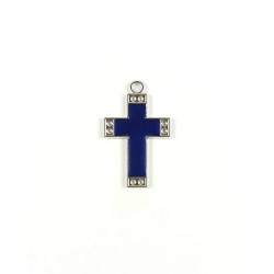 Obiecte bisericesti | Medalion cruce metalica argintie 30mm | 2002