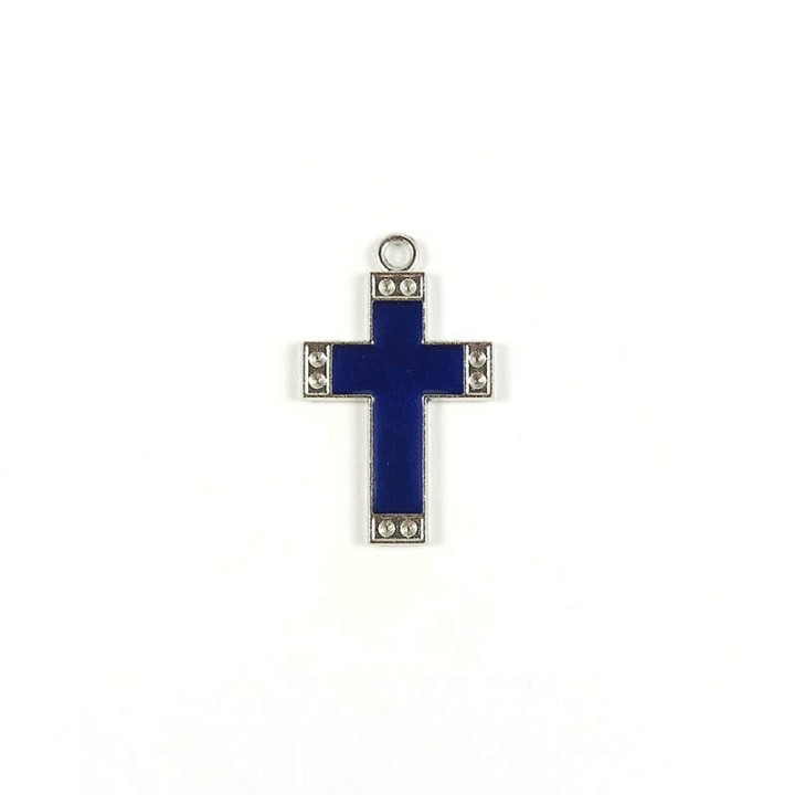 Obiecte bisericesti | Medalion cruce metalica argintie 30mm | 2002