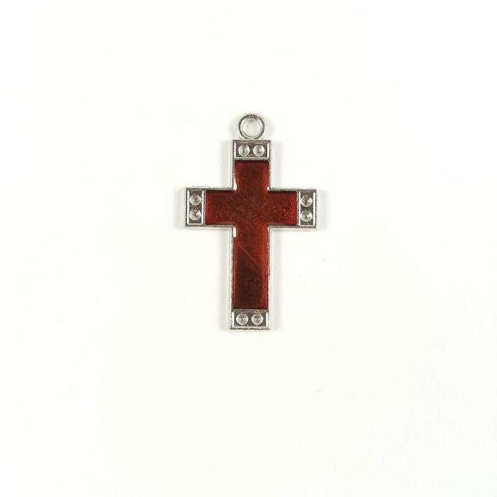 Obiecte bisericesti | Medalion cruce metalica argintie 30mm | 2002