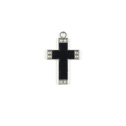 Obiecte bisericesti | Medalion cruce metalica argintie 30mm | 2002