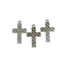 Obiecte bisericesti | Medalion cruce metalica argintie 30mm | 2002