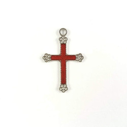 Obiecte bisericesti | Medalion cruce metalica argintie 30mm | 2004