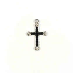 Obiecte bisericesti | Medalion cruce metalica argintie 30mm | 2004