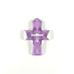 Obiecte bisericesti | Medalion cruce de plastic transparent 55mm | 2005