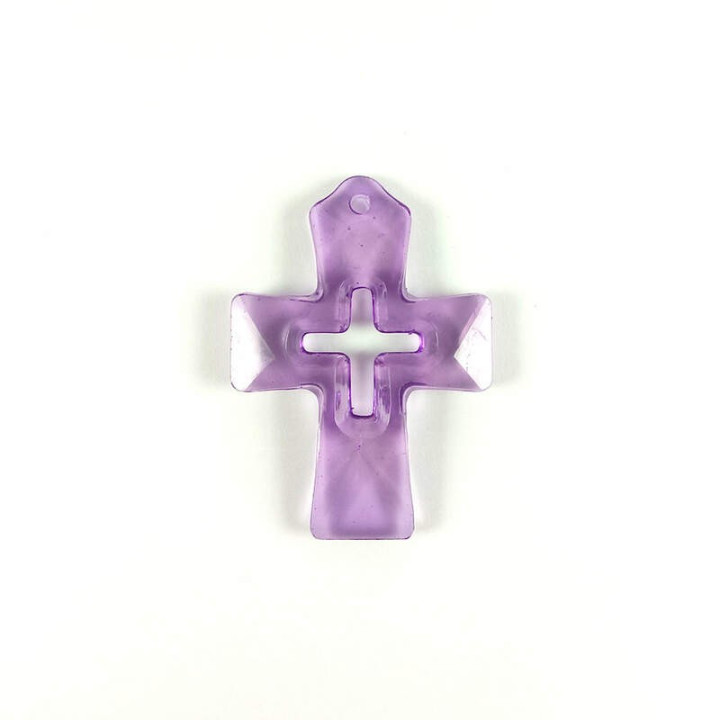 Obiecte bisericesti | Medalion cruce de plastic transparent 55mm | 2005