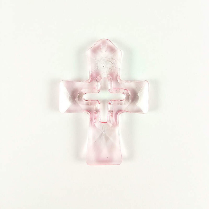 Obiecte bisericesti | Medalion cruce de plastic transparent 55mm | 2005