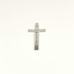 Obiecte bisericesti | Medalion cruce metalica argintie 40mm | 2012