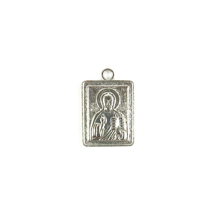 Obiecte bisericesti | Medalion icoana metalica argintie 20mm | 2013