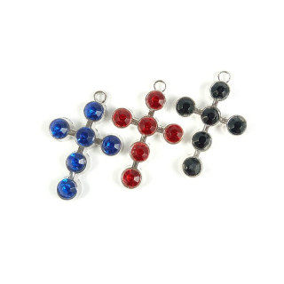 Obiecte bisericesti | Medalion cruce metalica argintie 35mm | 2014