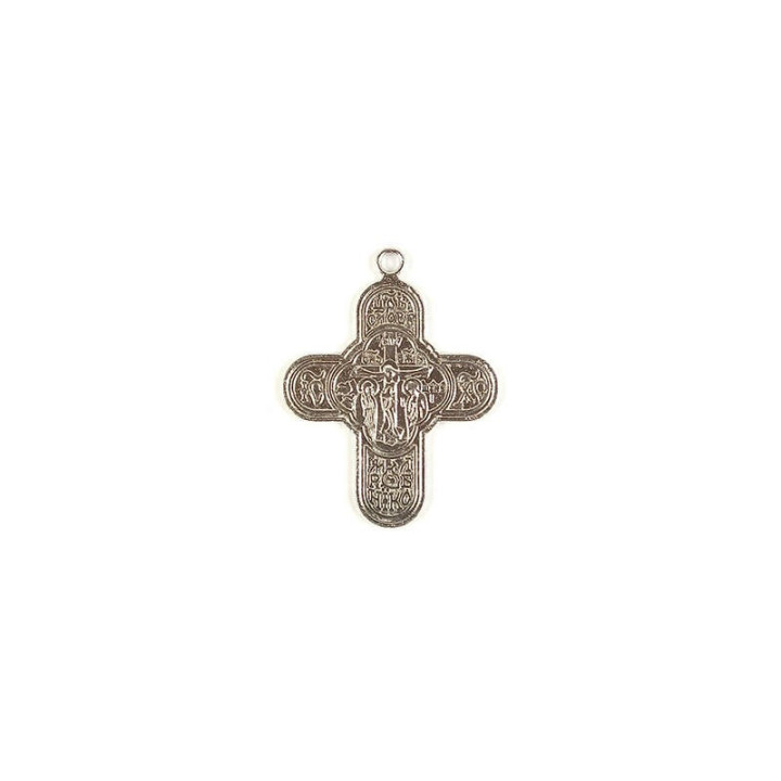 Obiecte bisericesti | Medalion cruce metalica argintie 35mm | 2017