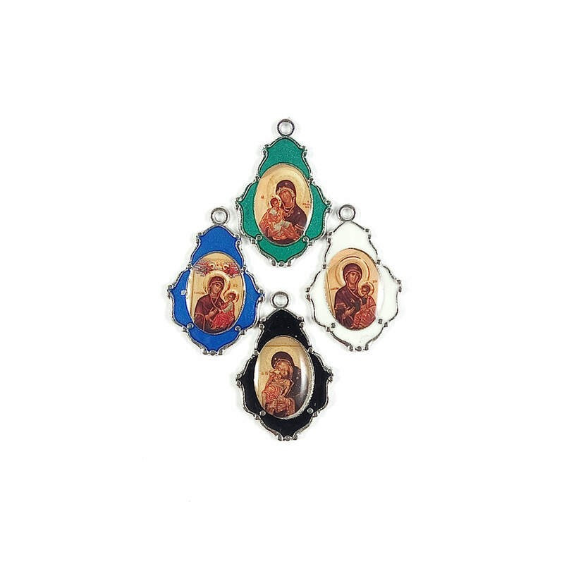Obiecte bisericesti | Medalion icoana metalic argintiu 27mm | 2019