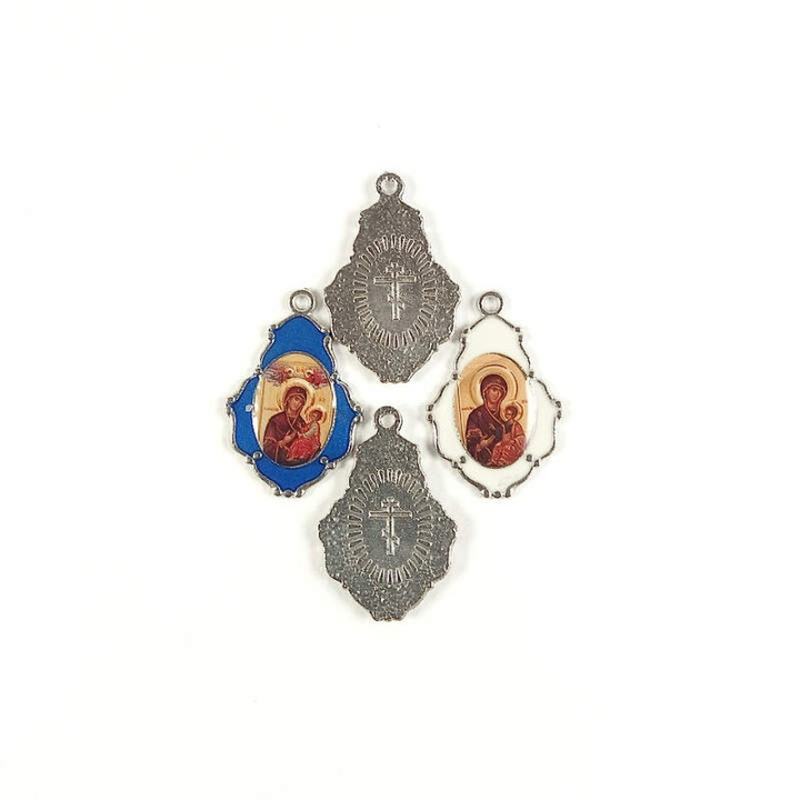 Obiecte bisericesti | Medalion icoana metalic argintiu 27mm | 2019