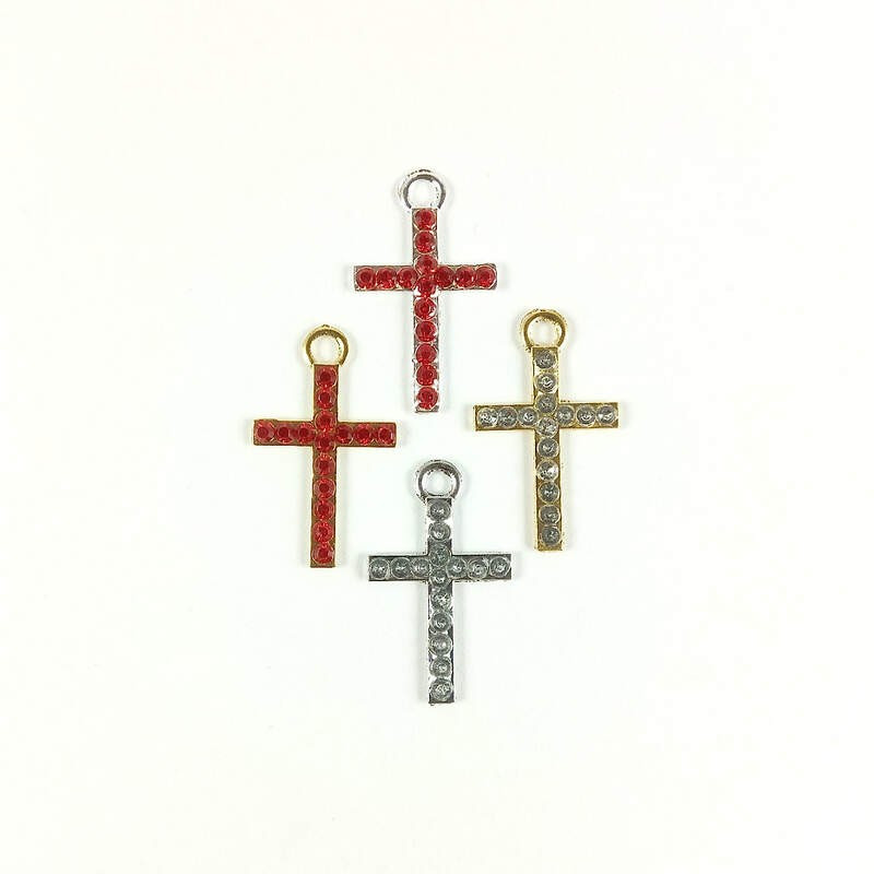 Obiecte bisericesti | Medalion cruce metalica aurie sau argintie 29mm | 2021