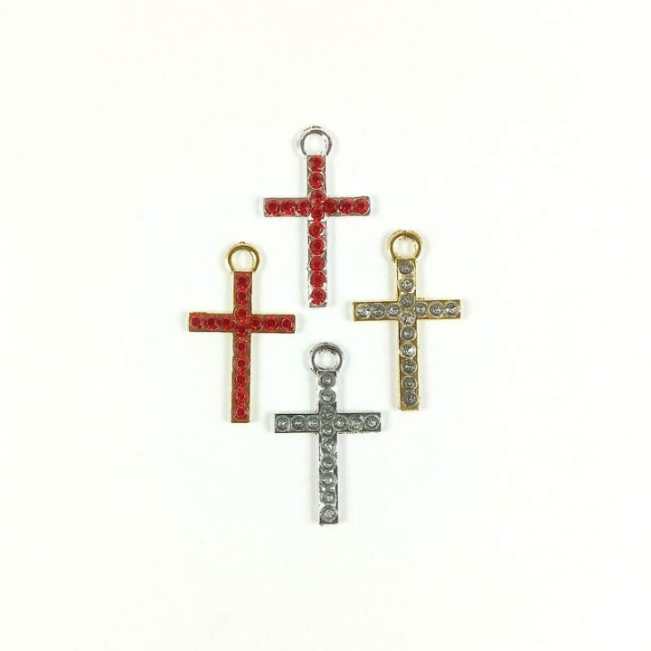 Obiecte bisericesti | Medalion cruce metalica aurie sau argintie 29mm | 2021