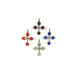 Obiecte bisericesti | Medalion cruce metalica argintie 14mm | 2023