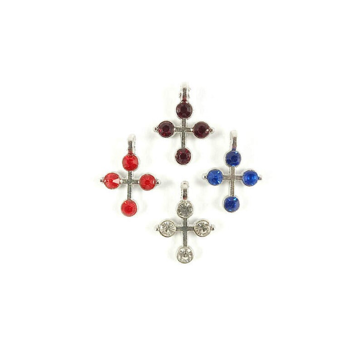 Obiecte bisericesti | Medalion cruce metalica argintie 14mm | 2023