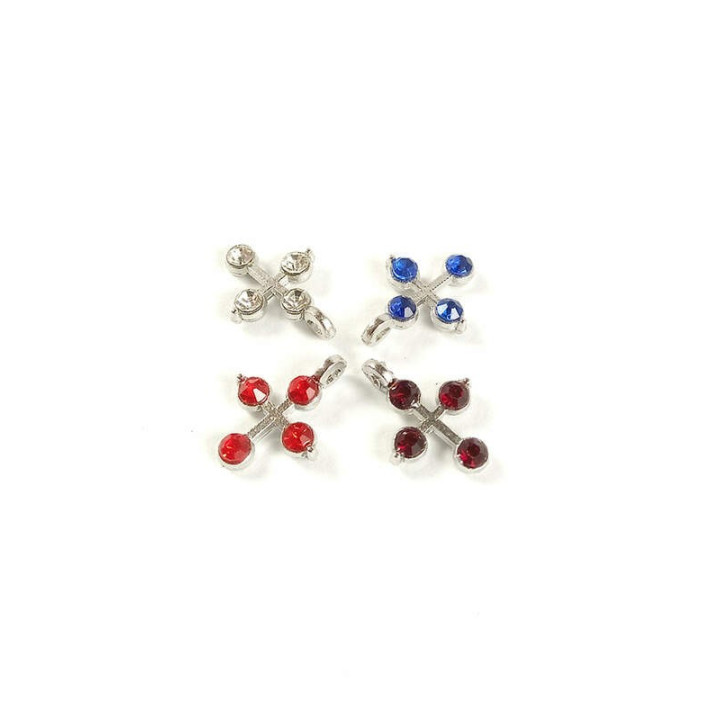 Obiecte bisericesti | Medalion cruce metalica argintie 14mm | 2023