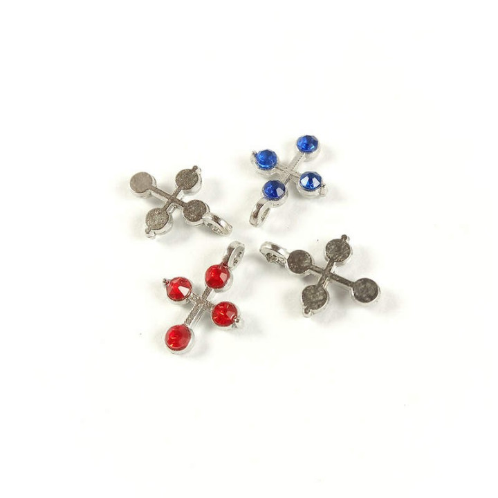 Obiecte bisericesti | Medalion cruce metalica argintie 14mm | 2023