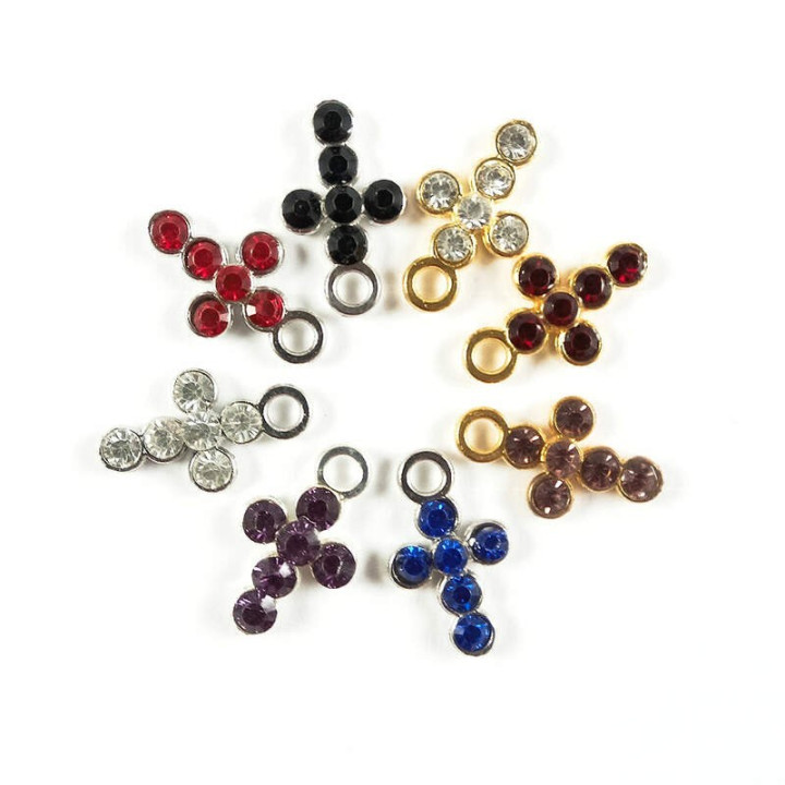 Obiecte bisericesti | Medalion cruce metalica aurie sau argintie 16mm | 2028