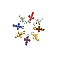 Obiecte bisericesti | Medalion cruce metalica aurie sau argintie 16mm | 2028