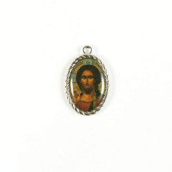 Obiecte bisericesti | Medalion icoana metalic argintiu 27mm | 2035