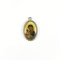 Obiecte bisericesti | Medalion icoana metalic argintiu 27mm | 2035