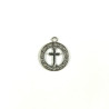 Obiecte bisericesti | Medalion cruce metalic argintiu 18mm | 2036