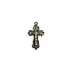 Obiecte bisericesti | Medalion cruce metalica argintie 25mm | 2042