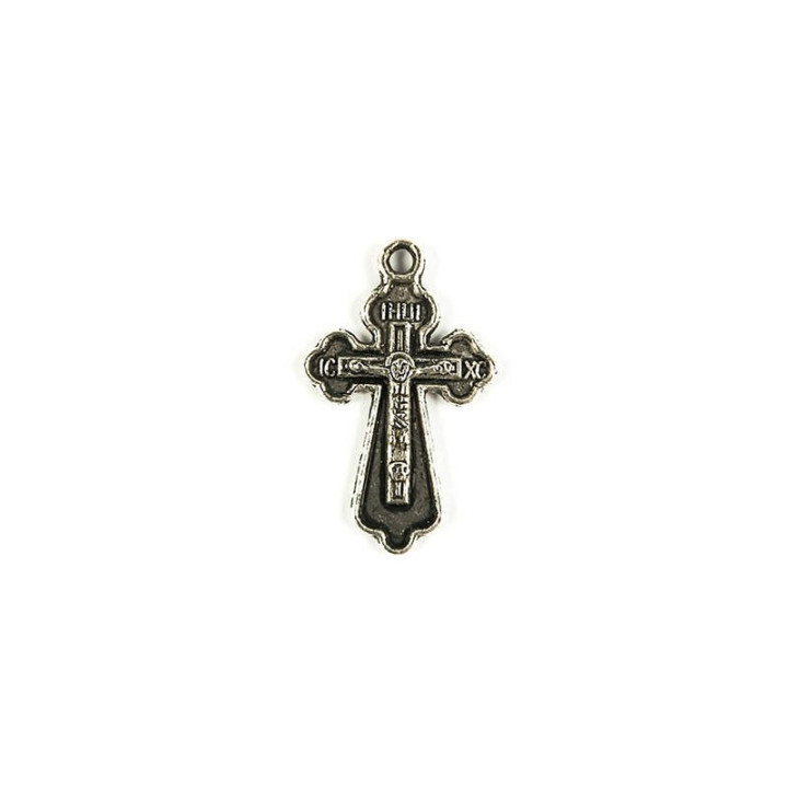 Obiecte bisericesti | Medalion cruce metalica argintie 25mm | 2042