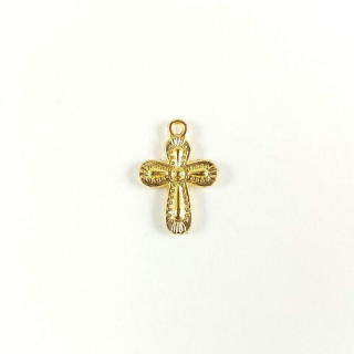 Obiecte bisericesti | Medalion cruce metalica aurie 18mm | 2044