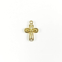 Obiecte bisericesti | Medalion cruce metalica aurie 18mm | 2044