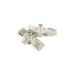 Obiecte bisericesti | Medalion cruce metalica argintie 30mm | 2048