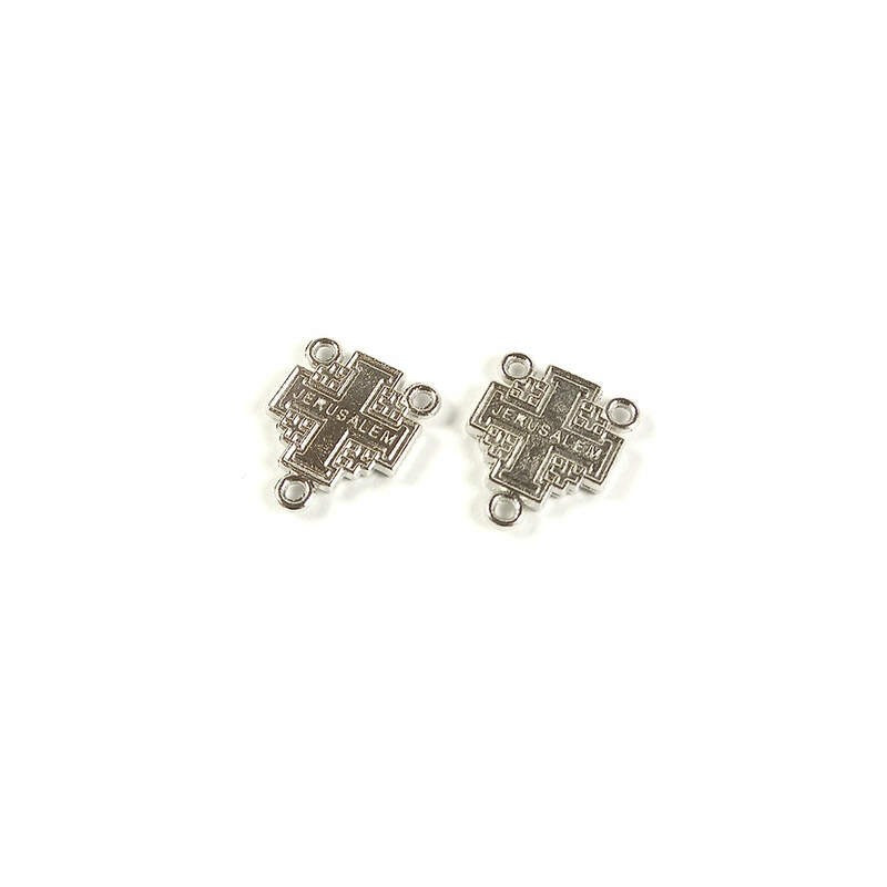 Obiecte bisericesti | Medalion cruce  metalica argintie 14mm | 2054