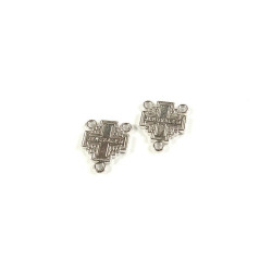 Obiecte bisericesti | Medalion cruce  metalica argintie 14mm | 2054