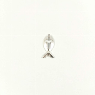 Obiecte bisericesti | Medalion cruce metalic argintiu 20mm | 2056