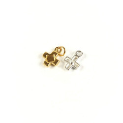 Obiecte bisericesti | Medalion cruce metalica argintie 12mm | 2057
