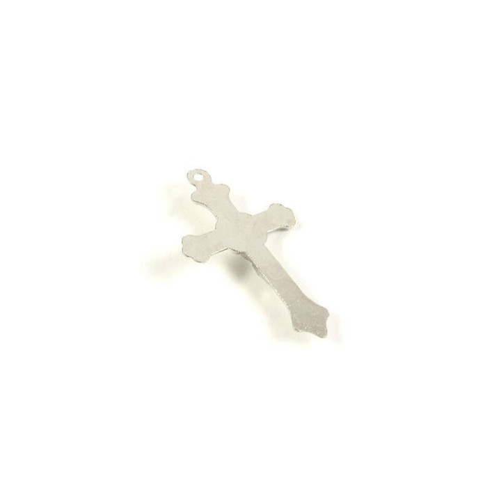 Obiecte bisericesti | Medalion cruce metalica argintie 40mm | 2058