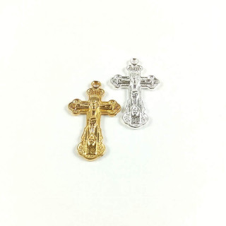Obiecte bisericesti | Medalion cruce metalica aurie sau argintie 32mm | 2060